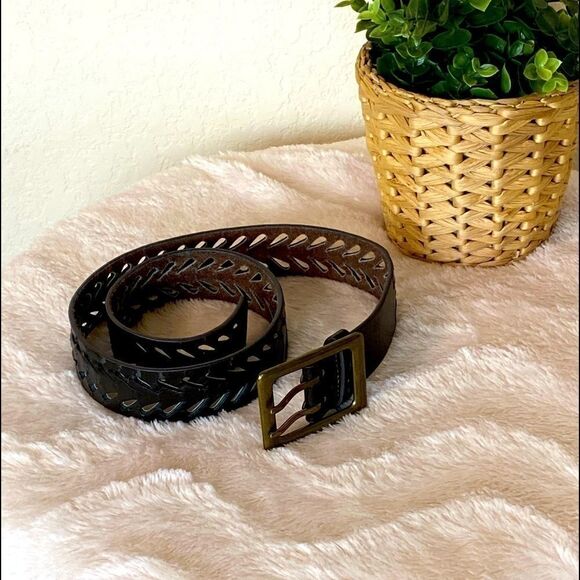 ❤️Leather Belt with Brass Buckle - Picture 2 of 5